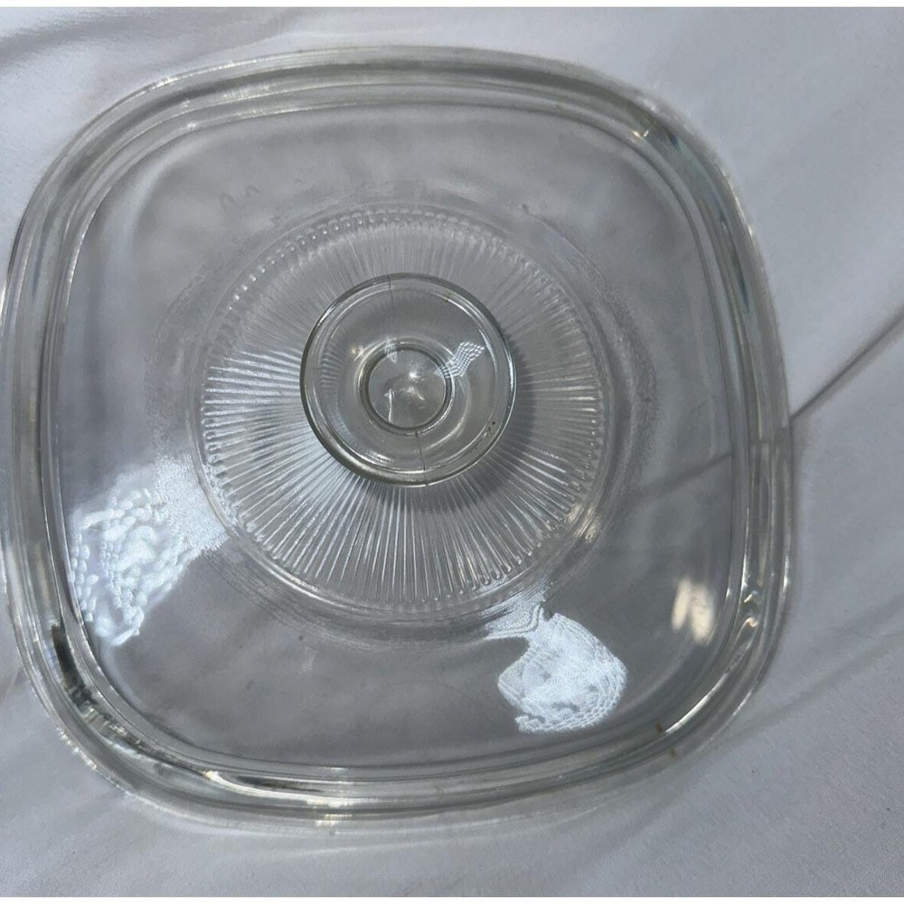 Pyrex P-9 C-1 Clear Square Casserole Replacement Lid With Knob Fits 8" Square